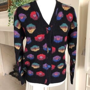 Peruvian Connection Handmade 100% Alpaca Cardigan Kaffe Fassett Persian Poppies